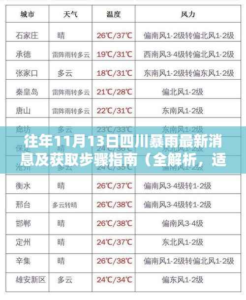 往年11月13日四川暴雨最新消息及获取步骤指南(全解析,适合初学者与进阶用户)